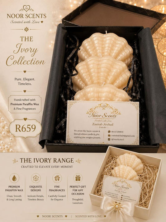 Ivory Shell Candle Set