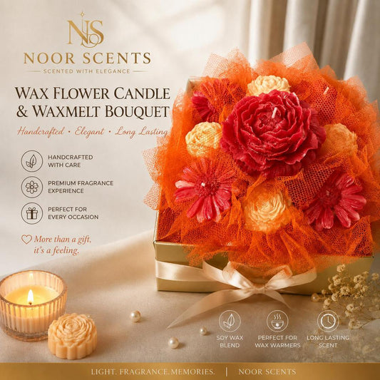 Wax Flower Candle &amp; Waxmelt Bouquet