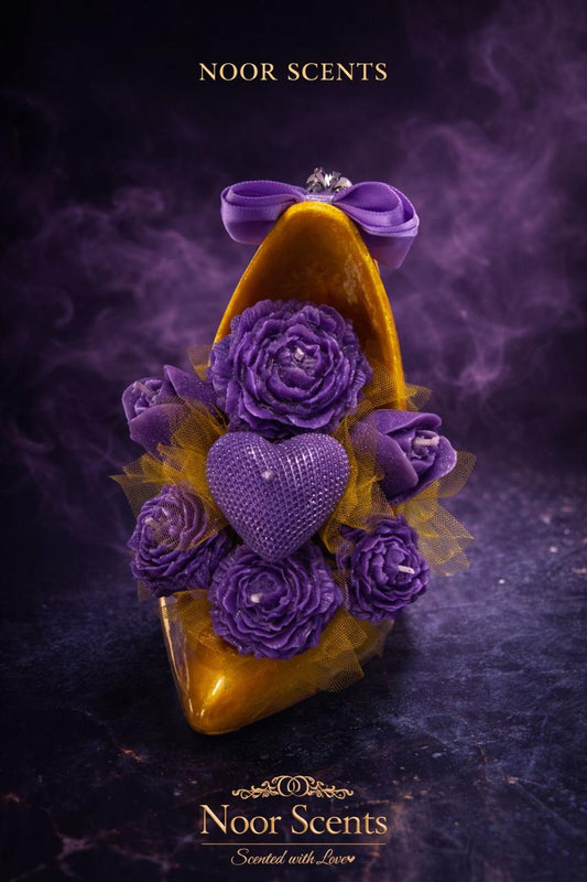 Golden Envelope Purple Candle Bouquet